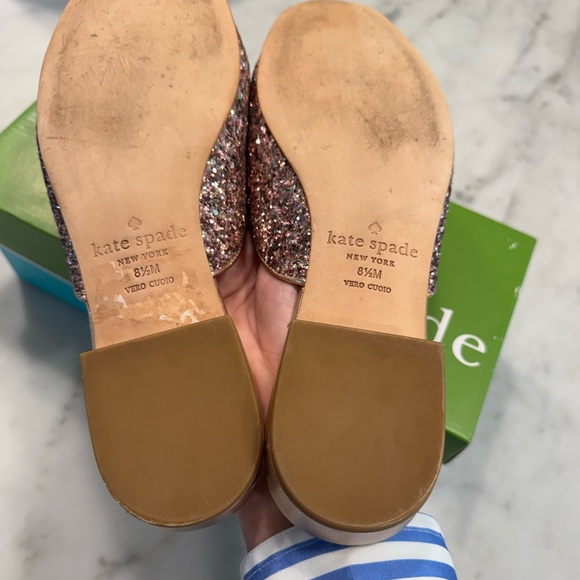 Kate Spade Andra Rose Gold Glitter Mules - Picture 8 of 10